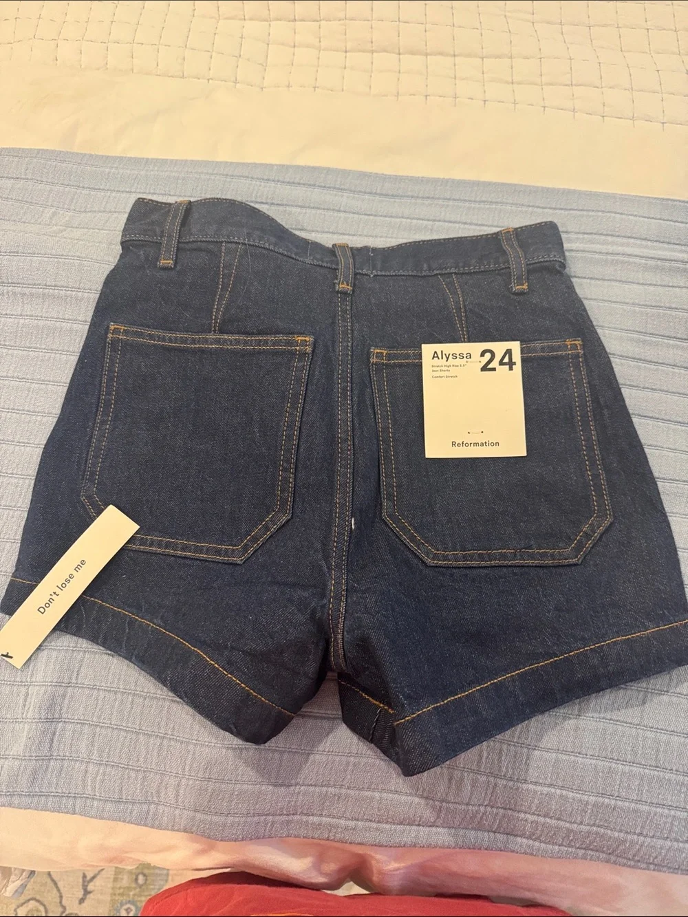 Reformation Alyssa Stretch High Rise 3.5” Jean Shorts in Seneca